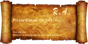 Rozenbaum Arián névjegykártya